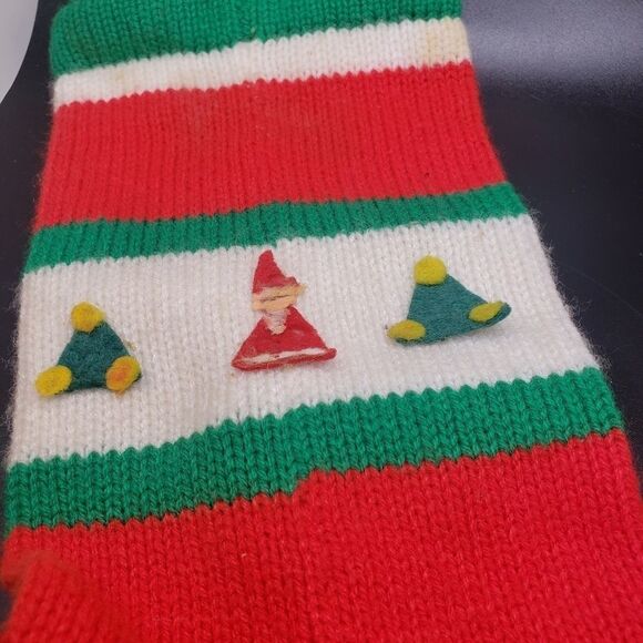 Vintage hand knit Christmas stocking - Picture 4 of 8